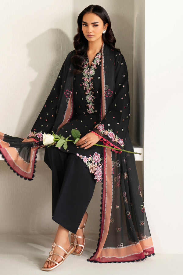 Farasha | Summer Weaves Embroidered Lawn | Raven Bloom-8