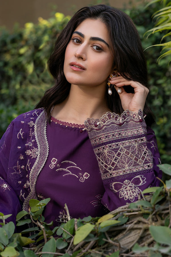 Farasha | Summer Weaves Embroidered Lawn | Raven Plum -  Farasha Ladies Clothes - Original Designer Dress - House of Maryam