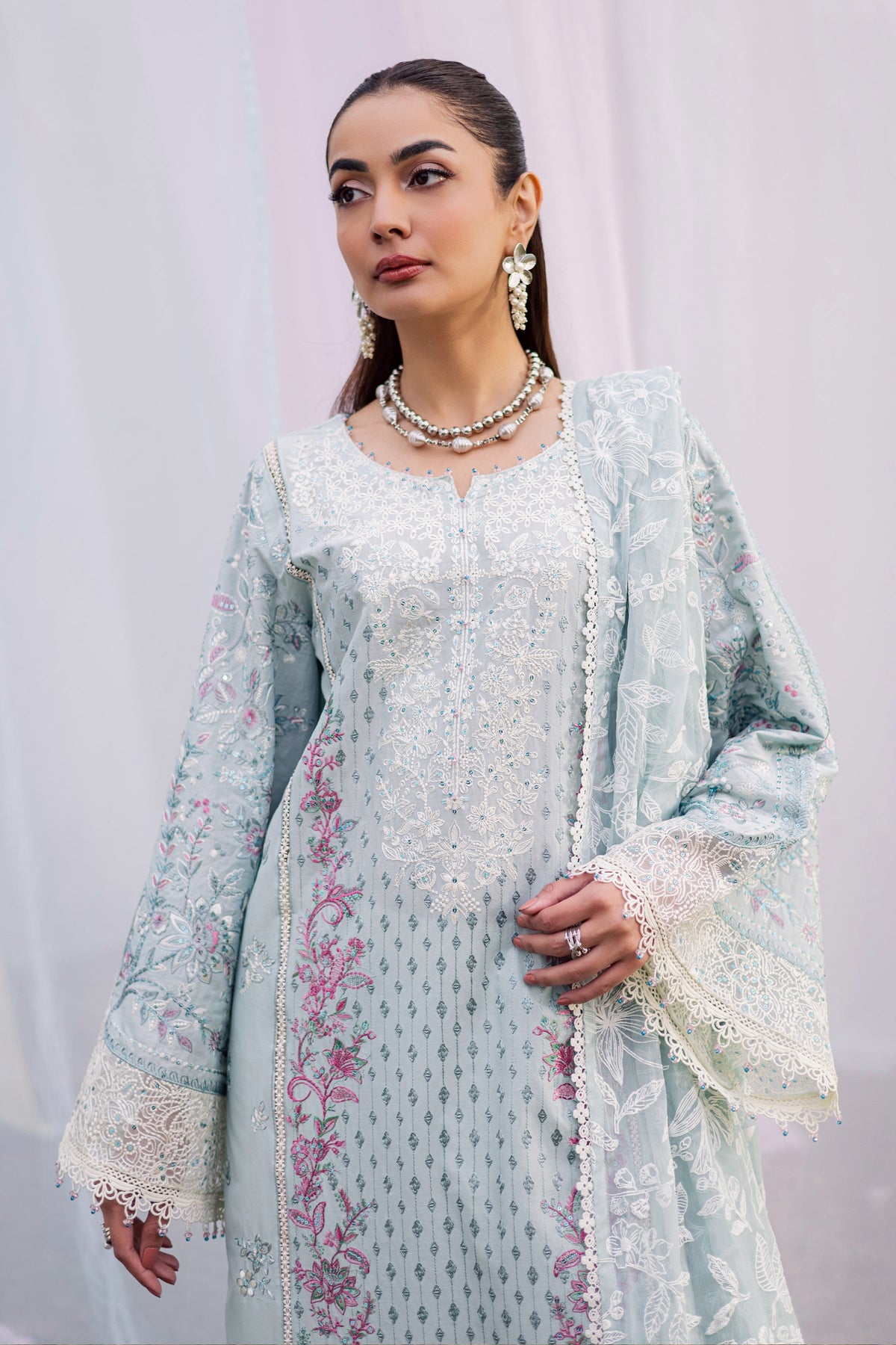 Batik | Naomi Luxury Lawn Eid Edit 26' | Ocean Swan 3Pc, image 3