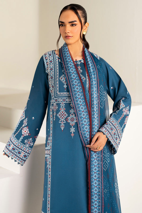 Farasha | Summer Weaves Embroidered Lawn |Pale Blue-5