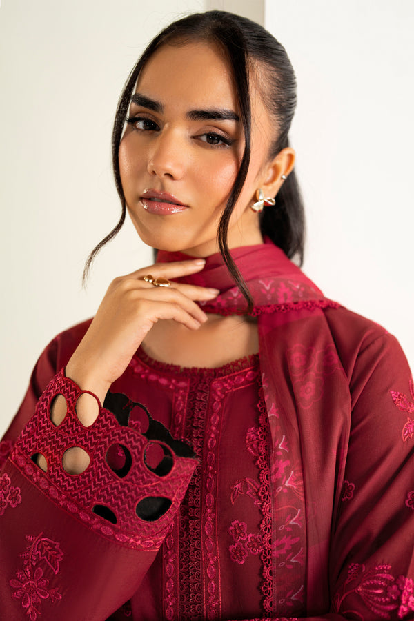Farasha | Summer Weaves Embroidered Lawn | Desert Rose-6