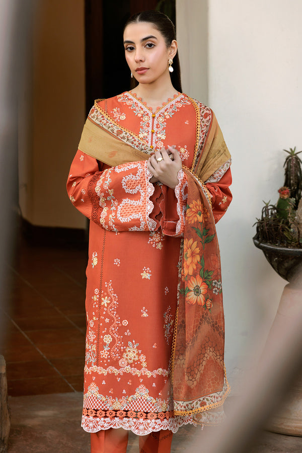 Farasha | Summer Weaves Embroidered Lawn | Orange Petal -  Farasha Ladies Clothes - Original Designer Dress - House of Maryam