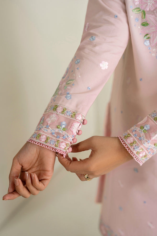 Farasha | Summer Weaves Embroidered Lawn | Iris Mist-5
