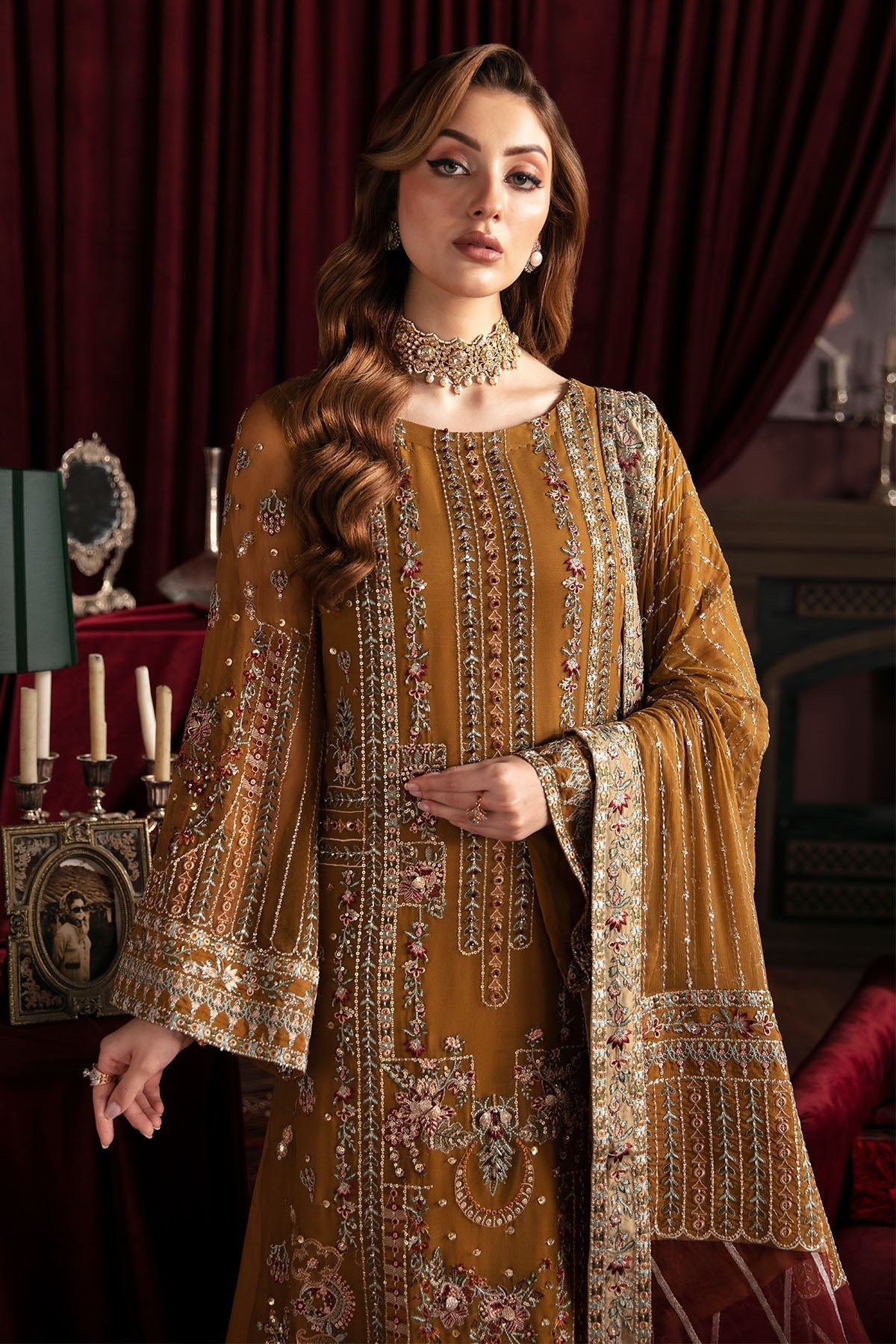 Nureh | Elanora Formal 24 | CRIMSON by Designer Nureh - House of Maryam - Pakistani Designer Ethnic Wear in {{ shop.shopifyCountryName }}