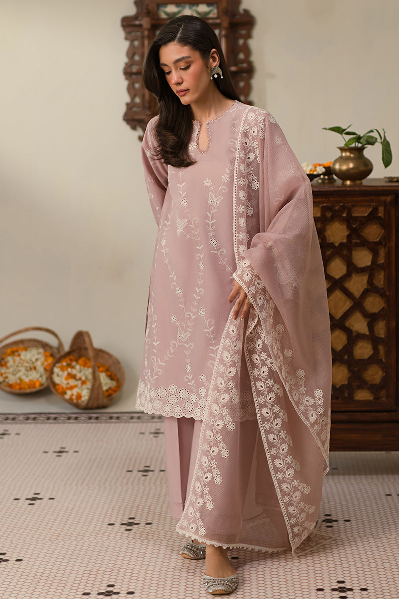 Cross Stitch | Chikankari Lawn 25 | MAUVE GLAM -  Cross Stitch Ladies Clothes - Original Designer Dress - House of Maryam