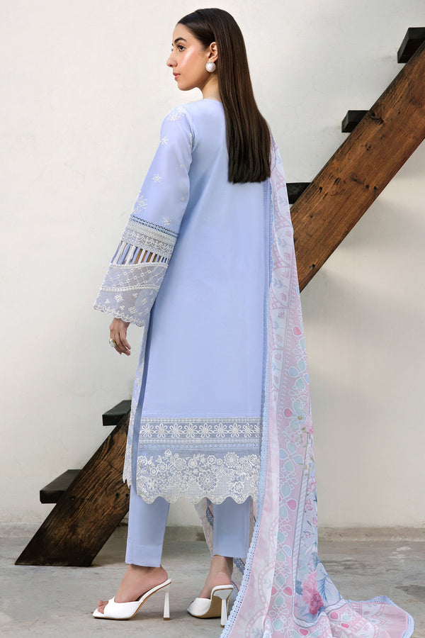 Farasha | Summer Weaves Embroidered Lawn | Serene Blue -  Farasha Ladies Clothes - Original Designer Dress - House of Maryam