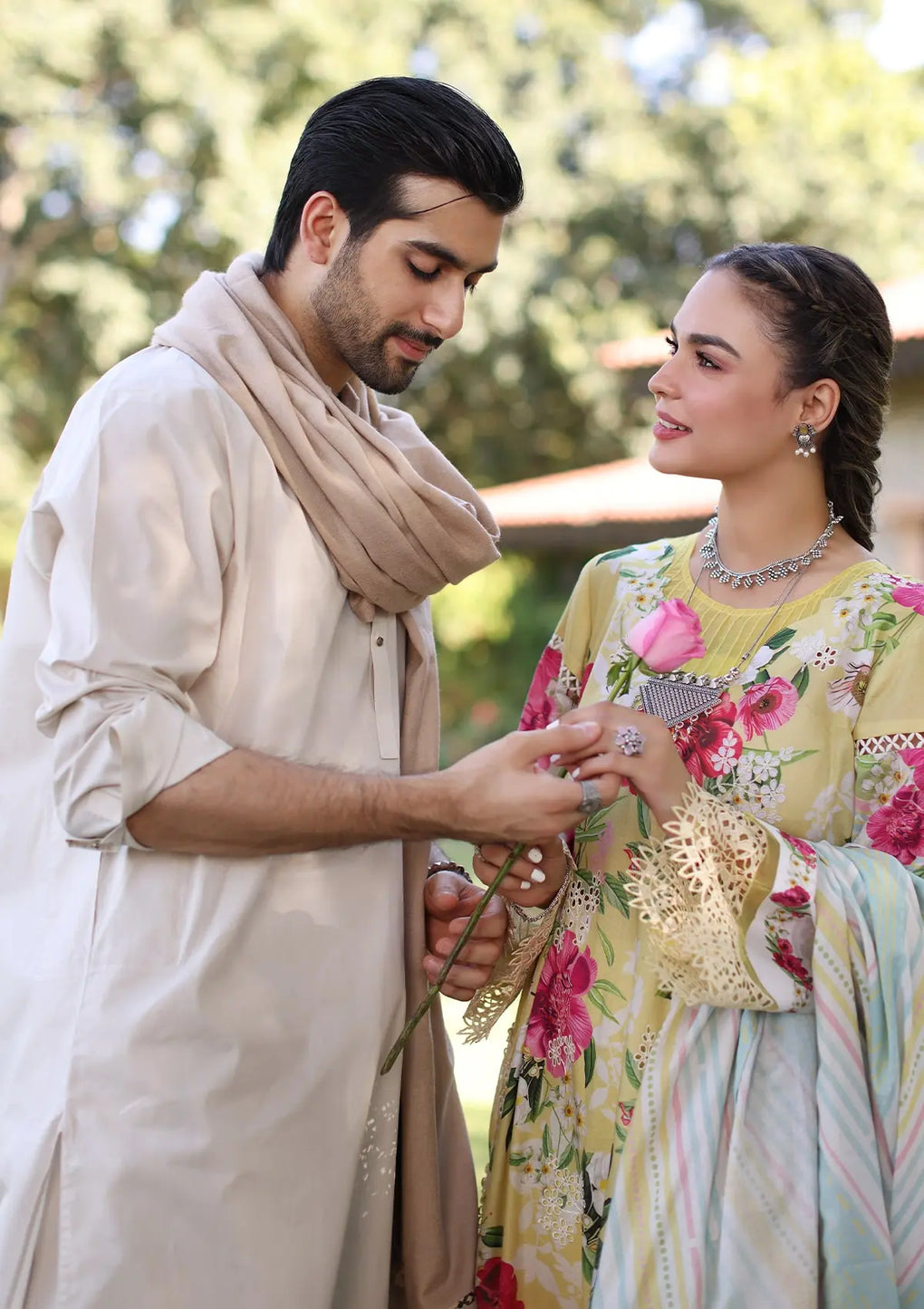 Elaf Premium | Prints Chikankari 24 | 06A SUNSHINE BOUQUET -  Elaf Premium Luxury - Original Designer Dress - House of Maryam