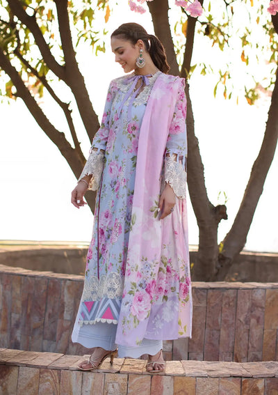 Elaf Premium | Prints Chikankari 24 | 04A OCEAN BLOSSOMS -  Elaf Premium Luxury - Original Designer Dress - House of Maryam