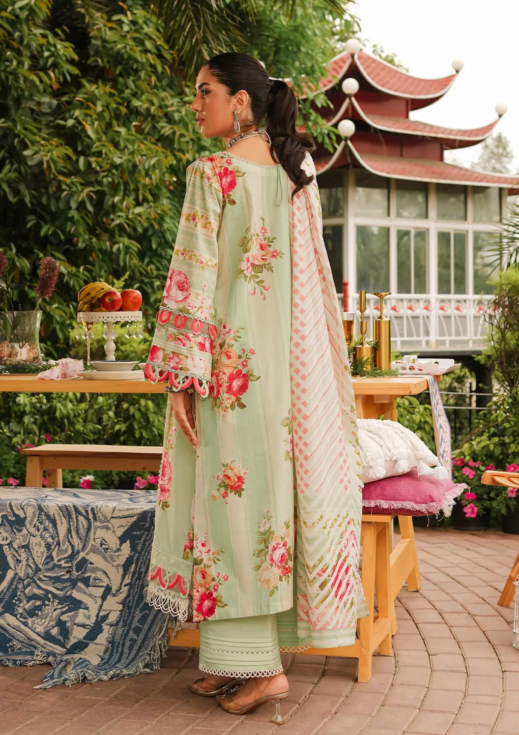 Elaf Premium | Printed Collection 24 | EEP-05A - Mint To Be -  Elaf Premium Casuals - Original Designer Dress - House of Maryam