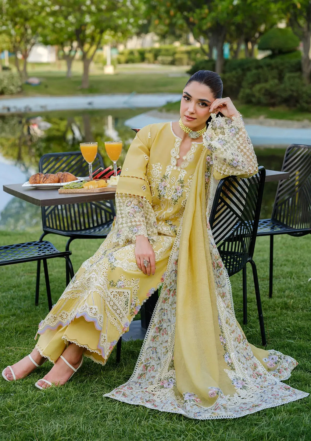 Elaf Premium | Luxury Lawn 25 | ELH-4A DANDELION -  Elaf Premium Ladies Clothes - Original Designer Dress - House of Maryam
