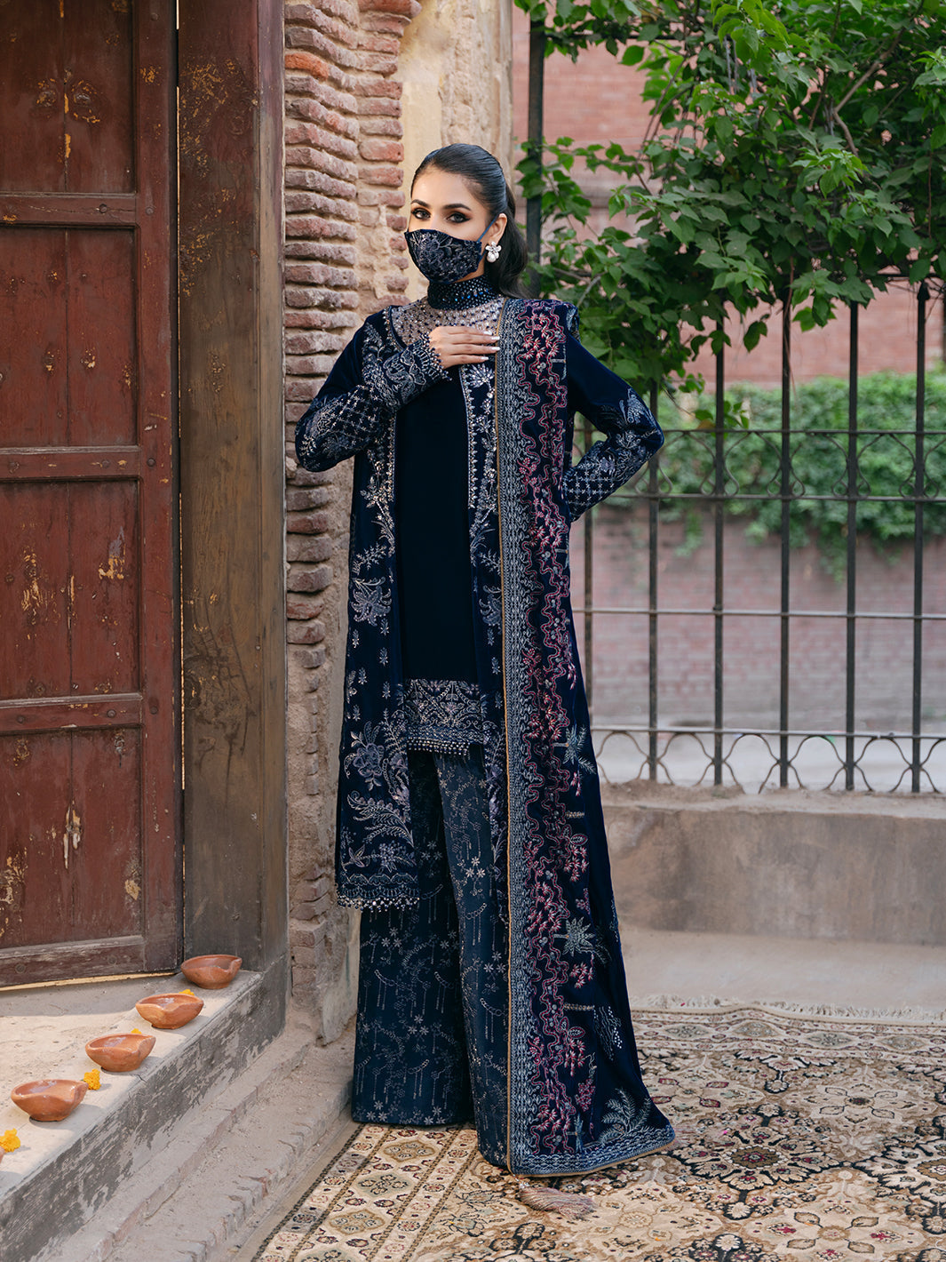 Flossie | Siara Velvet Formals | V-106 - B -  Flossie Ladies Clothes - Original Designer Dress - House of Maryam