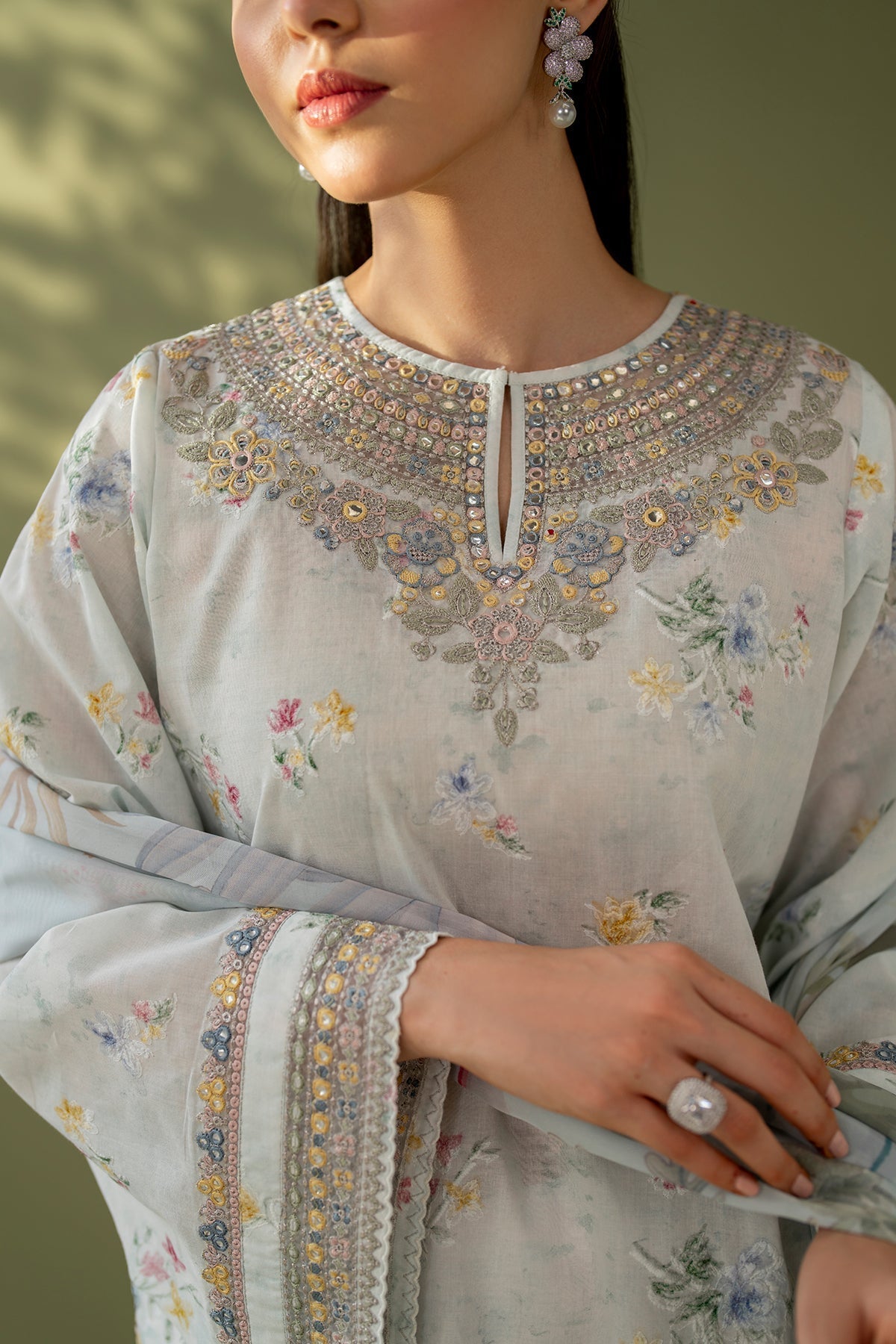 Baroque | Eid Printique | EMBROIDERED PRINTED LAWN UF-4170 -  Baroque Ladies Clothes - Original Designer Dress - House of Maryam