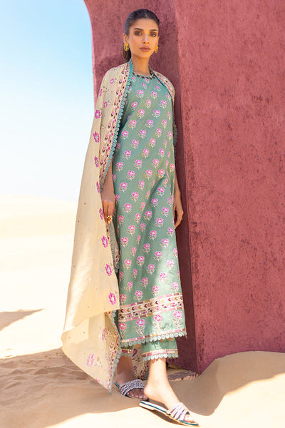 Cross Stitch | Eid Lawn 24 | CHARTREUSE GOLD -  Cross Stitch Luxury - Original Designer Dress - House of Maryam