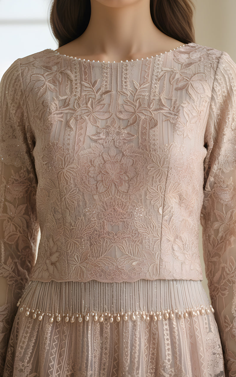 Threads and Motifs | Formal Dresses 25 | Organza Embroidered Blouse And Lehenga-3