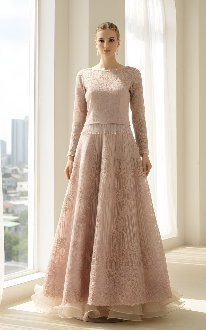 Threads and Motifs | Formal Dresses 25 | Organza Embroidered Blouse And Lehenga
