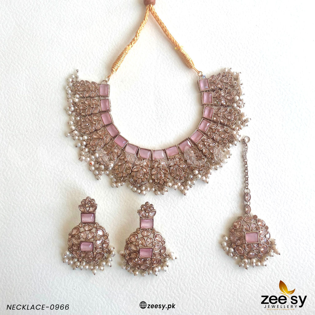 Necklace-0966 -  Zeesy Necklace Sets - Original Designer Dress - House of Maryam