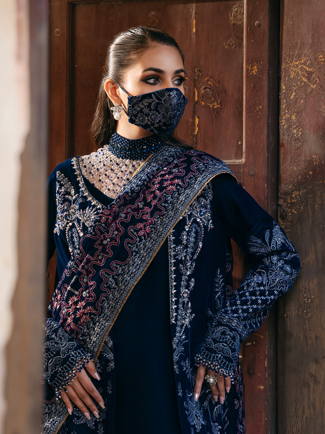 Flossie | Siara Velvet Formals | V-106 - B -  Flossie Ladies Clothes - Original Designer Dress - House of Maryam