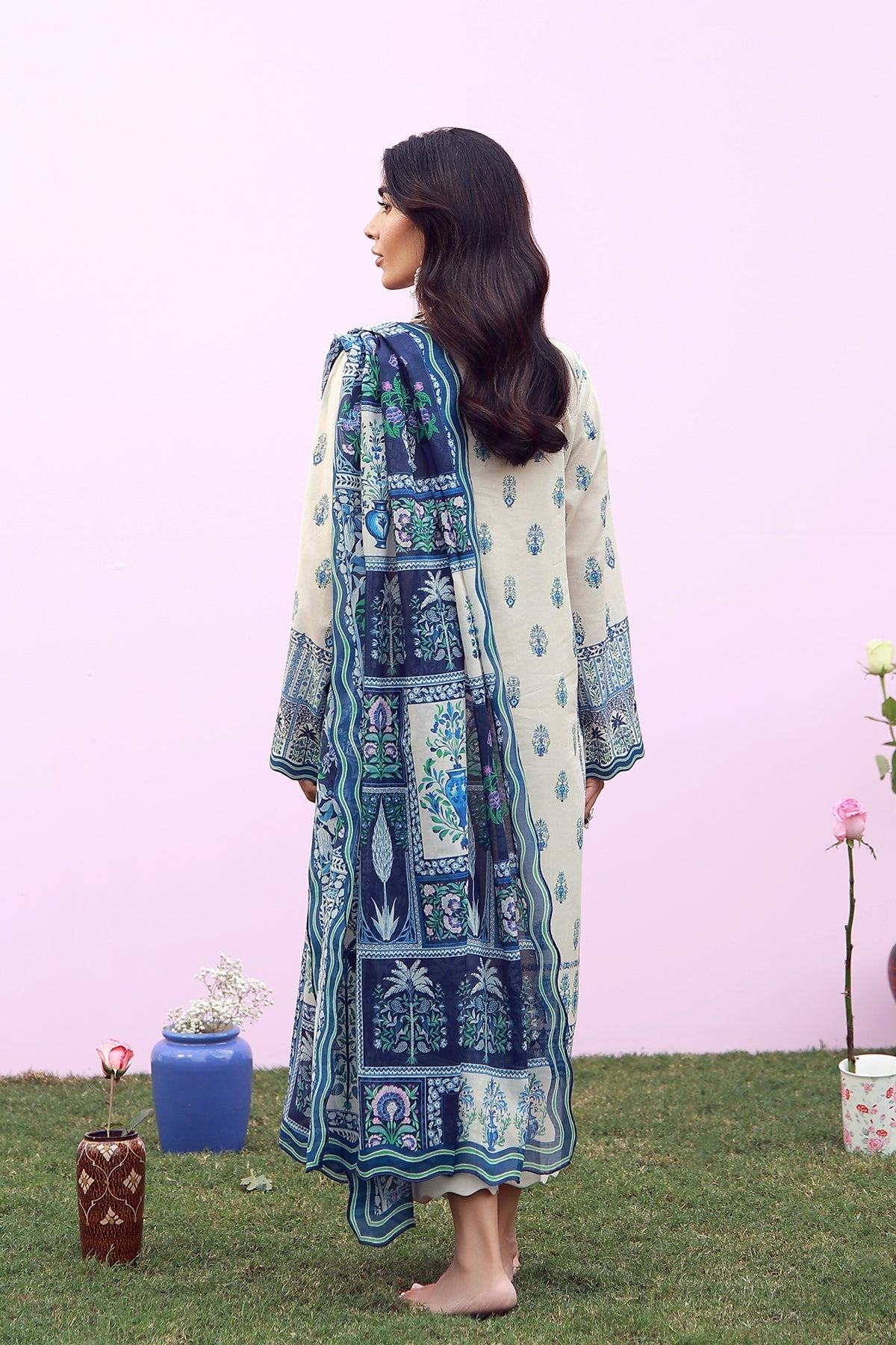 Sahar | Mirha Casual Pret | Indigo Cream Folk-2
