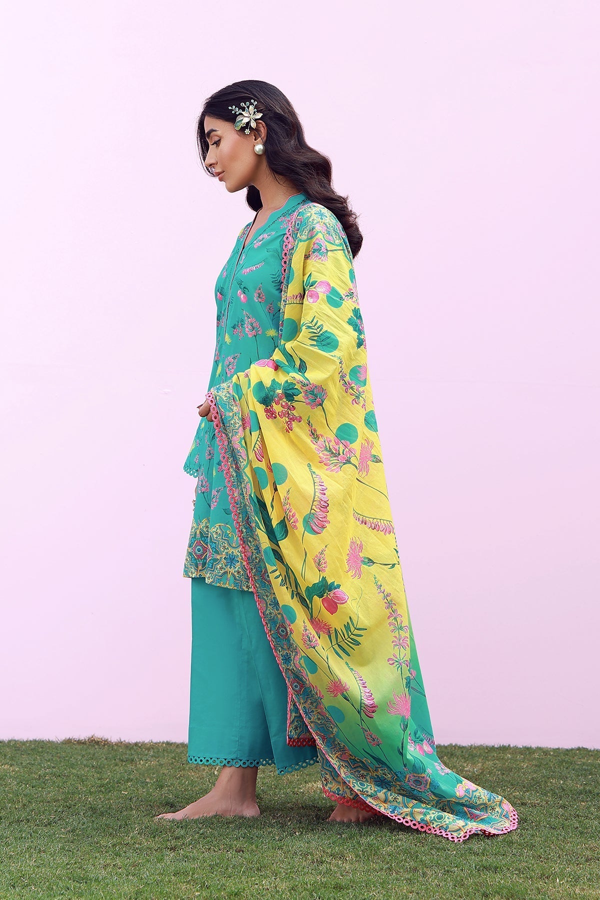 Sahar | Mirha Casual Pret | Teal Meadow-5