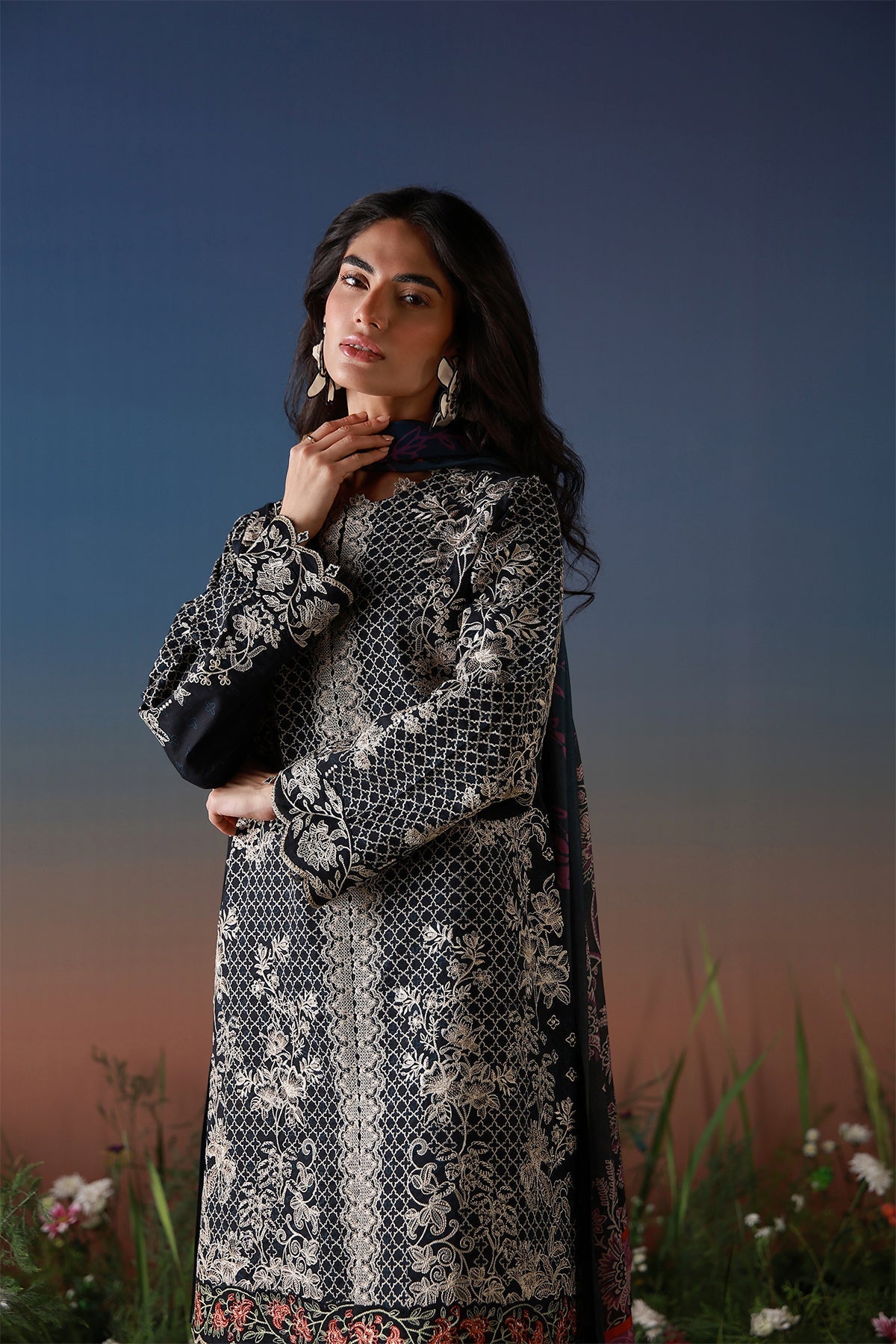 Sahar | Mirha Casual Pret | Noir Écru-3