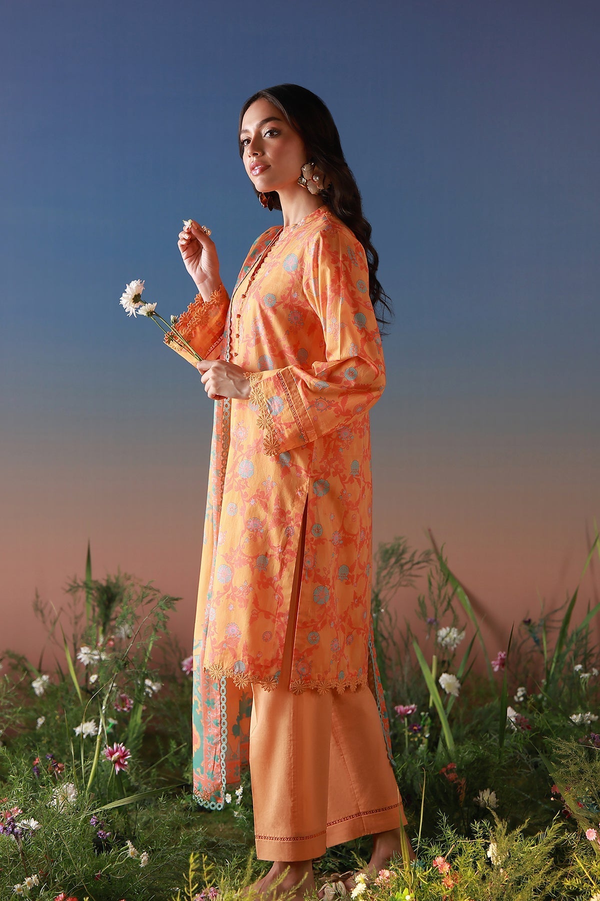 Sahar | Mirha Casual Pret | Amber Petals-5