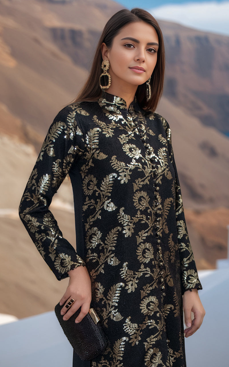 Threads and Motifs | Formal Dresses 25 | Chiffon Embroidered Jacket with Embroidered Trouser -  Threads and Motifs Ladies Clothes - Original Designer Dress - House of Maryam