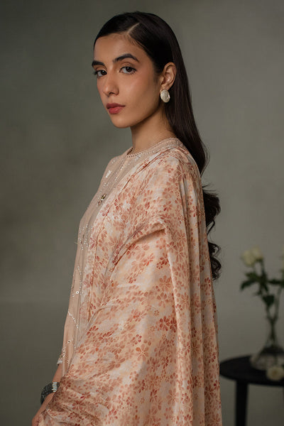 Cross Stitch | Exclusive Pret | Peachy Rose-2 Piece (Shirt & Dupatta)