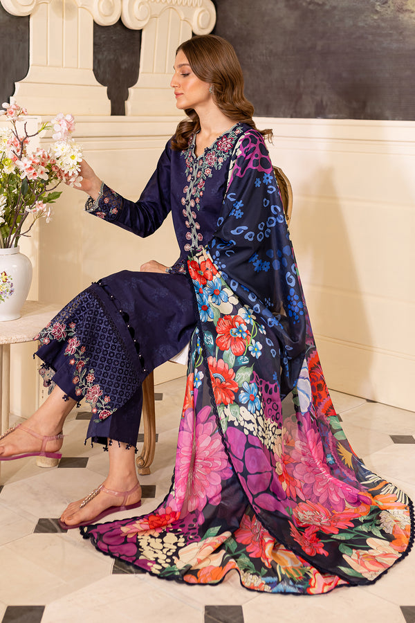 Farasha | Seraya Lawn 24 | INDIGO -  Farasha Luxury - Original Designer Dress - House of Maryam