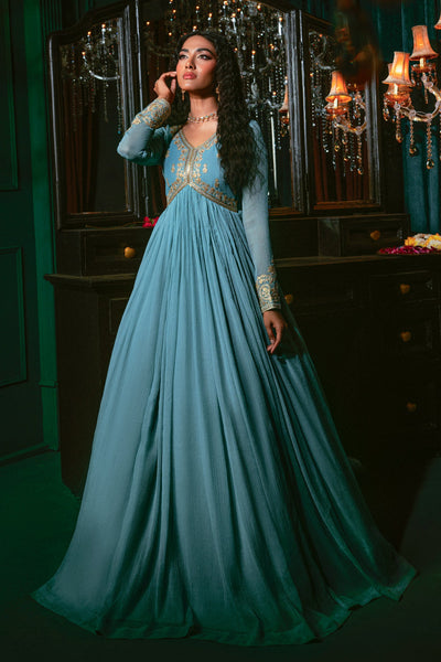 Hania & Umaimaz | Festive Collection | Aasmani -  Hania & Umaima  - Original Designer Dress - House of Maryam