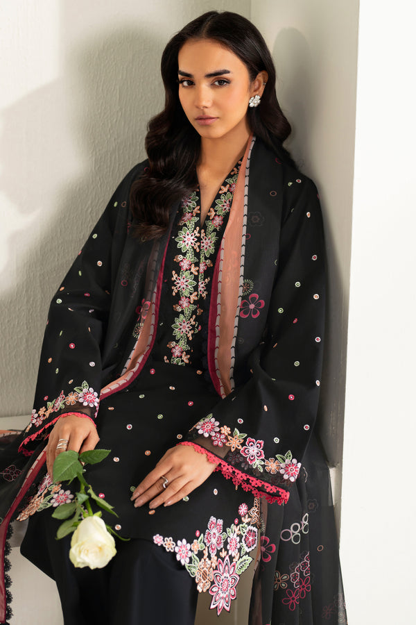 Farasha | Summer Weaves Embroidered Lawn | Raven Bloom-7