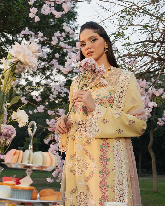 Zevk | Flora Festive Lawn | LIME -  Zevk Ladies Clothes - Original Designer Dress - House of Maryam