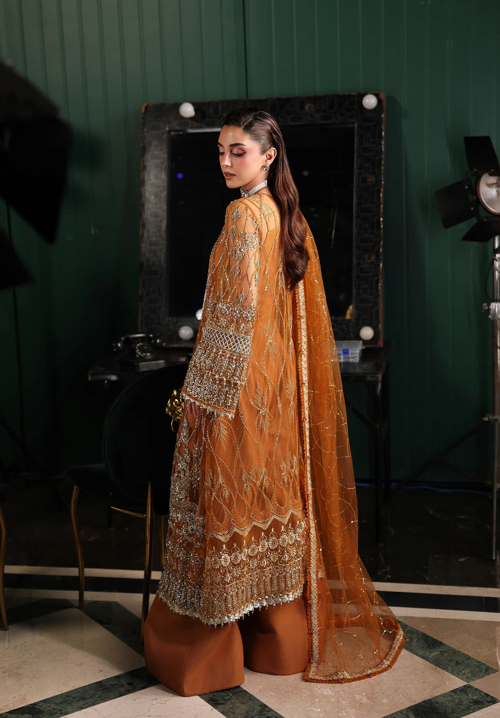 Elaf Premium | Stardom Formal Handwork 25 | ESH-09 SAFFRON -  Elaf Premium Ladies Clothes - Original Designer Dress - House of Maryam