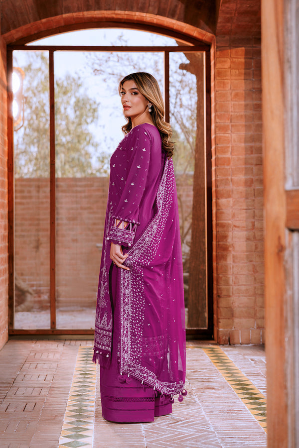 Farasha | Dastoor Embroidered Lawn SS24 | TEMPTING BERY