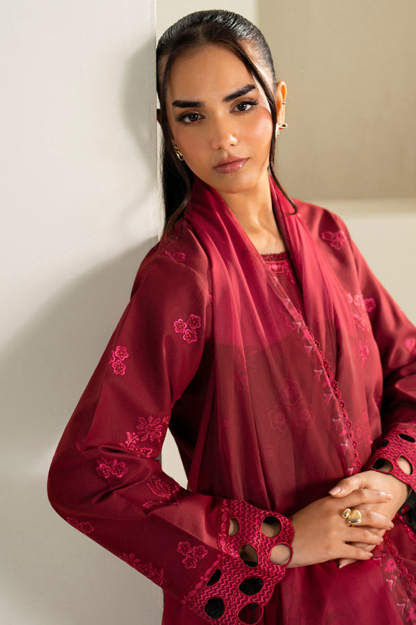 Farasha | Summer Weaves Embroidered Lawn | Desert Rose-5