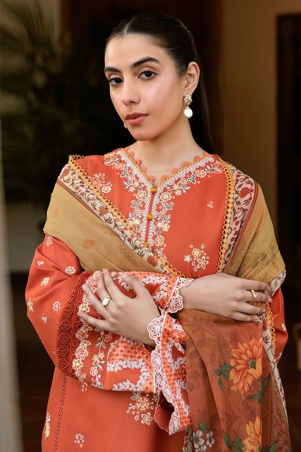 Farasha | Summer Weaves Embroidered Lawn | Orange Petal -  Farasha Ladies Clothes - Original Designer Dress - House of Maryam