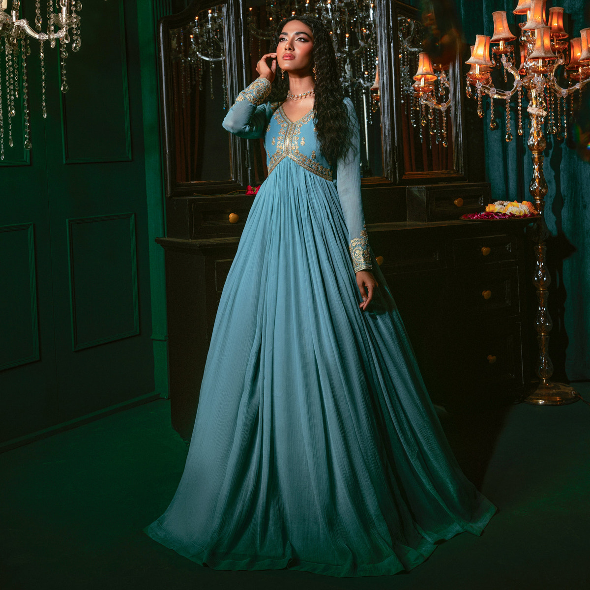 Hania & Umaimaz | Festive Collection | Aasmani -  Hania & Umaima  - Original Designer Dress - House of Maryam
