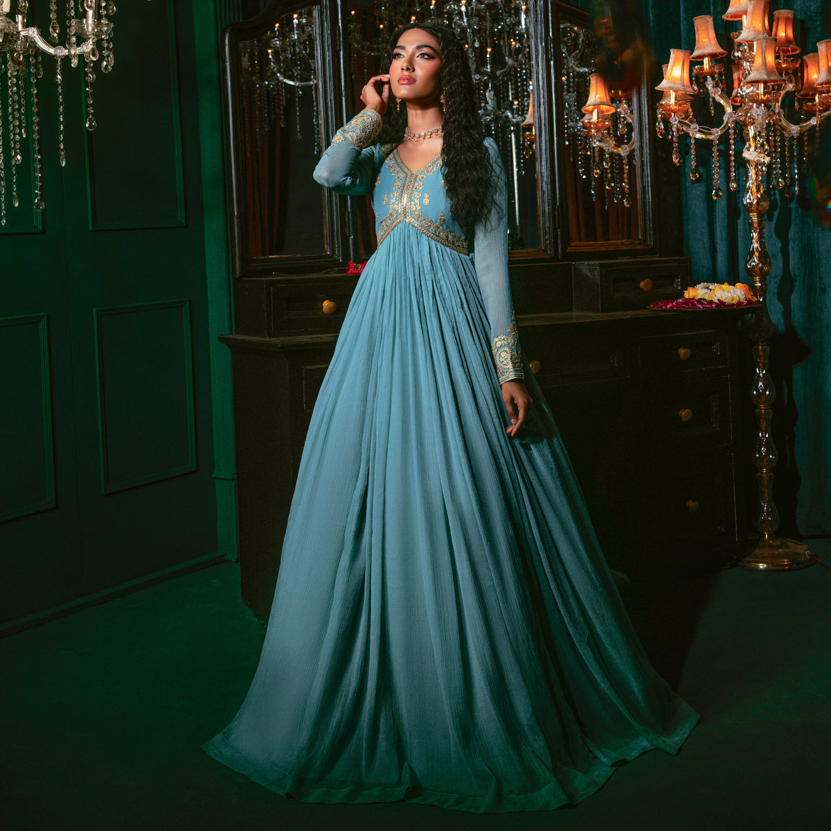 Hania & Umaimaz | Festive Collection | Aasmani -  Hania & Umaima  - Original Designer Dress - House of Maryam