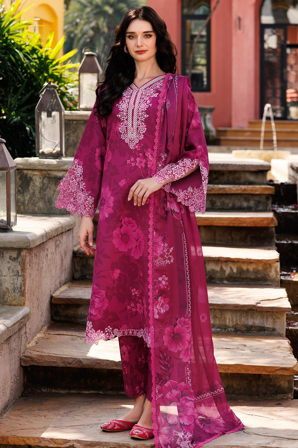 Farasha | Printed Essentials | Fuchsia Flare -  Farasha Ladies Clothes - Original Designer Dress - House of Maryam