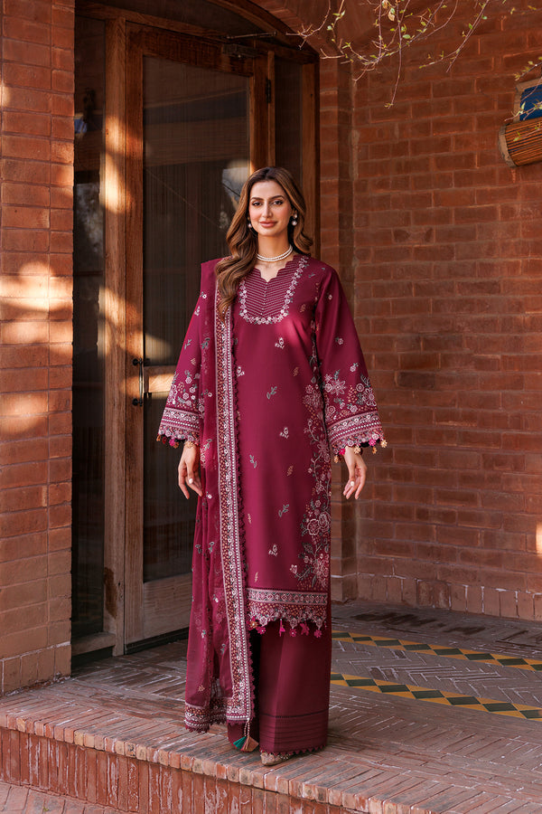 Farasha | Dastoor Embroidered Lawn SS24 | RUBY GLAM by Designer Farasha - House of Maryam - Pakistani Designer Ethnic Wear in {{ shop.shopifyCountryName }}