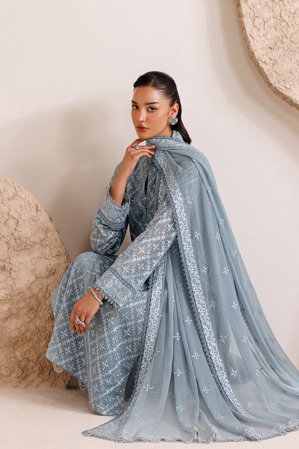 Farasha | Chiffon Threads 26 | PALE SLATE-4