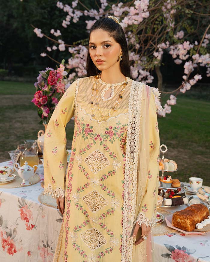 Zevk | Flora Festive Lawn | LIME -  Zevk Ladies Clothes -  House of Maryam