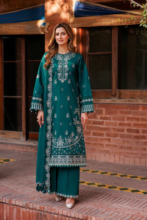 Farasha | Kaavish Lawn 24 | TEAL GARLAND by Designer Farasha - House of Maryam - Pakistani Designer Ethnic Wear in {{ shop.shopifyCountryName }}