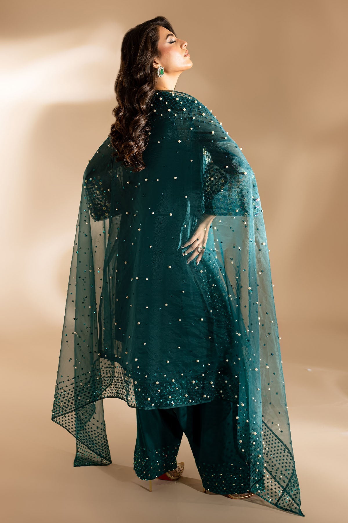 Nureh | Tiny Twinkles | TW-01 TEAL DREAM -  Nureh Luxury - Original Designer Dress - House of Maryam