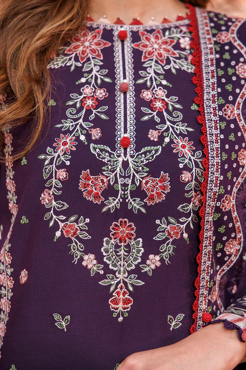 Farasha | Kaavish Lawn 24 | SHADOW BERRY -  Farasha Luxury - Original Designer Dress - House of Maryam