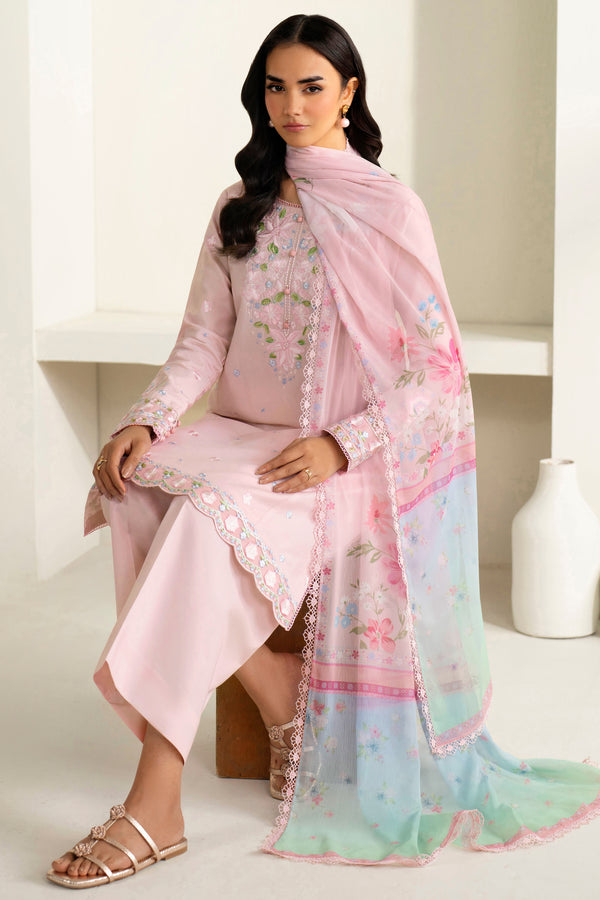 Farasha | Summer Weaves Embroidered Lawn | Iris Mist-6