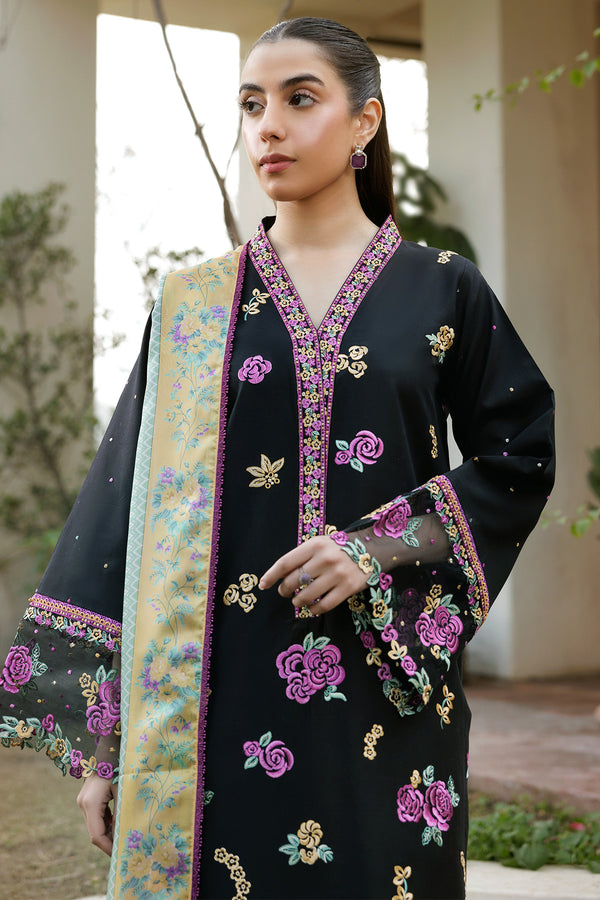 Farasha | Summer Weaves Embroidered Lawn | Raven Dusk -  Farasha Ladies Clothes - Original Designer Dress - House of Maryam