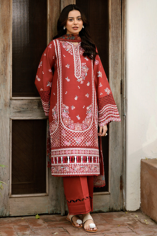 Farasha | Summer Weaves Embroidered Lawn | Russet Flames -  Farasha Ladies Clothes - Original Designer Dress - House of Maryam