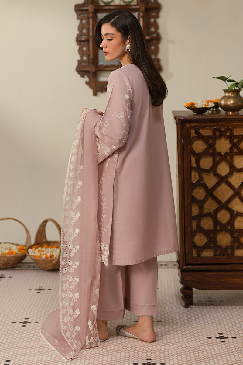 Cross Stitch | Chikankari Lawn 25 | MAUVE GLAM -  Cross Stitch Ladies Clothes - Original Designer Dress - House of Maryam