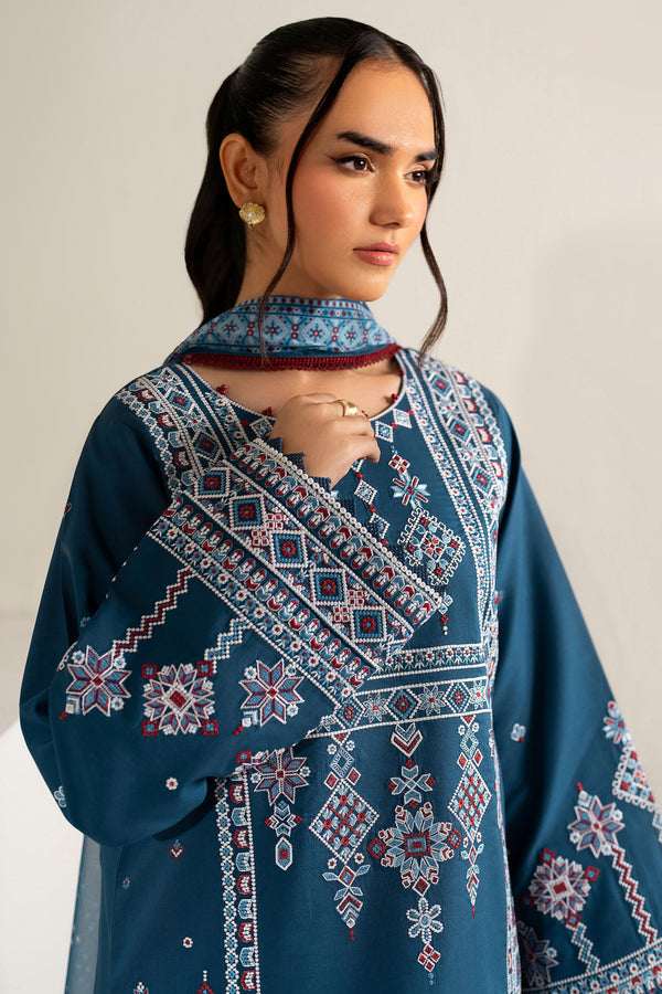Farasha | Summer Weaves Embroidered Lawn |Pale Blue-6
