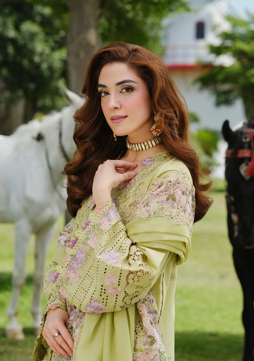 Elaf Premium | Luxury Lawn 25 | ELH-1A PISTACIA -  Elaf Premium Ladies Clothes - Original Designer Dress - House of Maryam